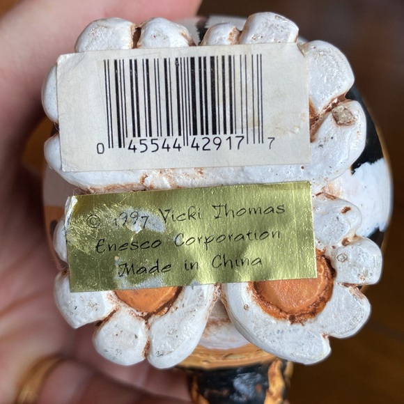 Lot of 2 Vintage Vicki Thomas Gourd Shaped Cats Enesco Corporation 1997 - Picture 7 of 8